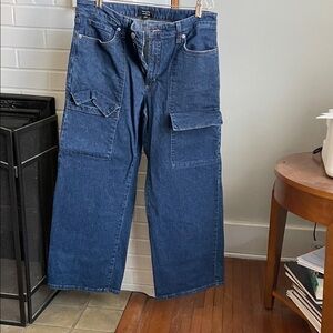 Banana Republic Mid-Rise Blue Cargo Pants